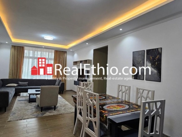 Fully furnished 3 bedrooms apartment for rent, Bole Olympia, Addis Ababa, Ethiopia.