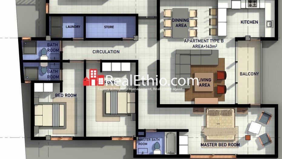 3BR Apartment for Sale, Gotera Wongelawit, Addis Ababa, Ethiopia.