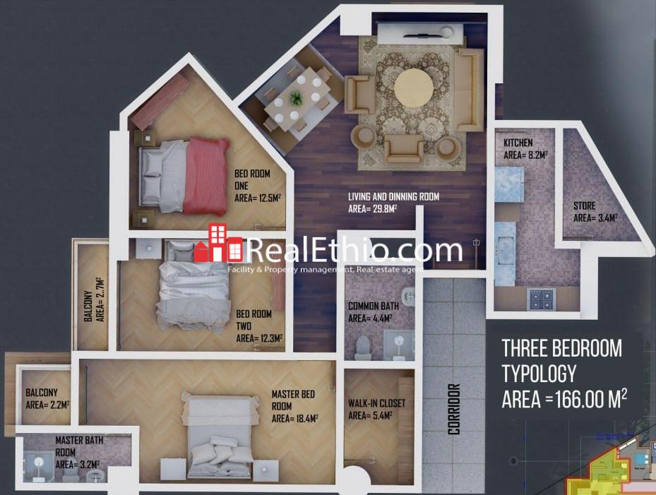 3BR Apartment for Sale, Piazza, Addis Ababa, Ethiopia.
