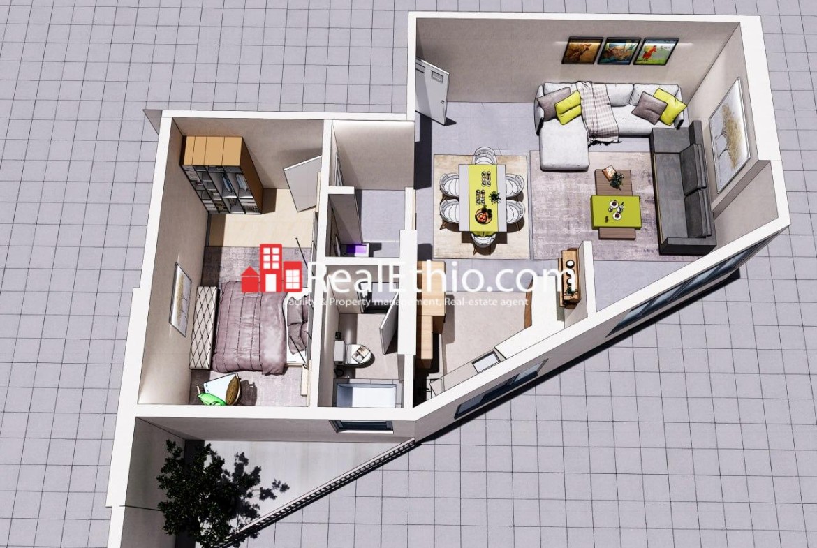 1BR Apartment for Sale, Bole Atlas, Addis Ababa, Ethiopia.
