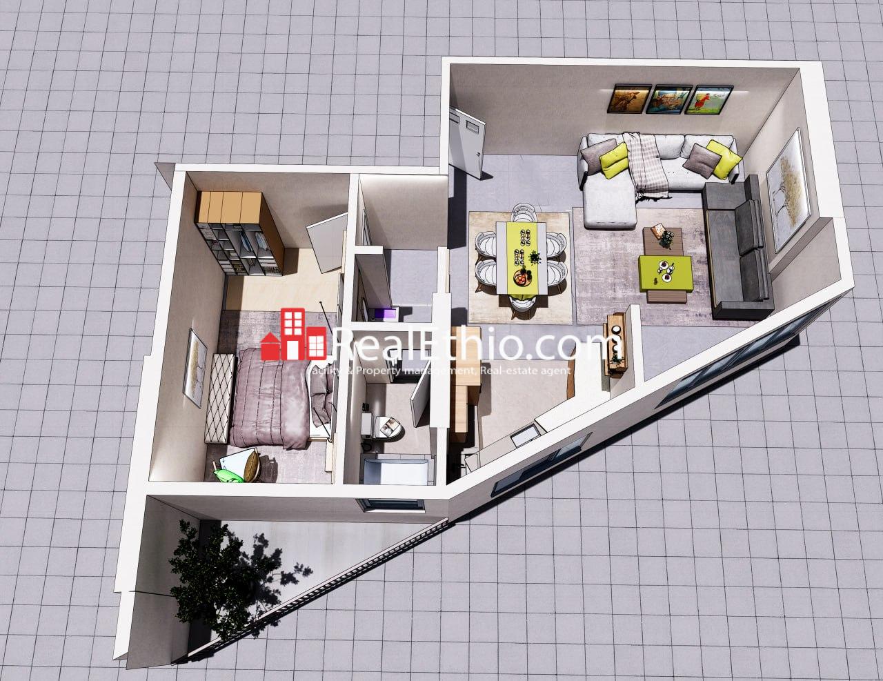 1BR Apartment for Sale, Bole Atlas, Addis Ababa, Ethiopia.