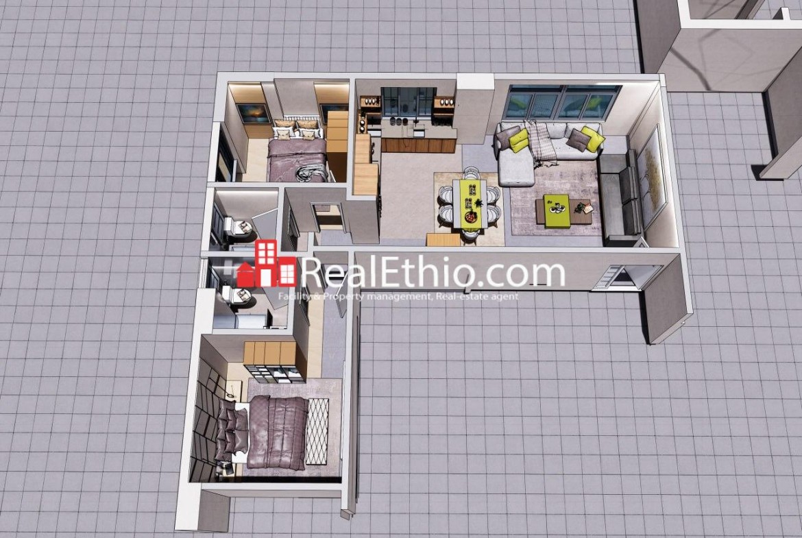 2BR Apartment for Sale, Bole Atlas, Addis Ababa, Ethiopia.