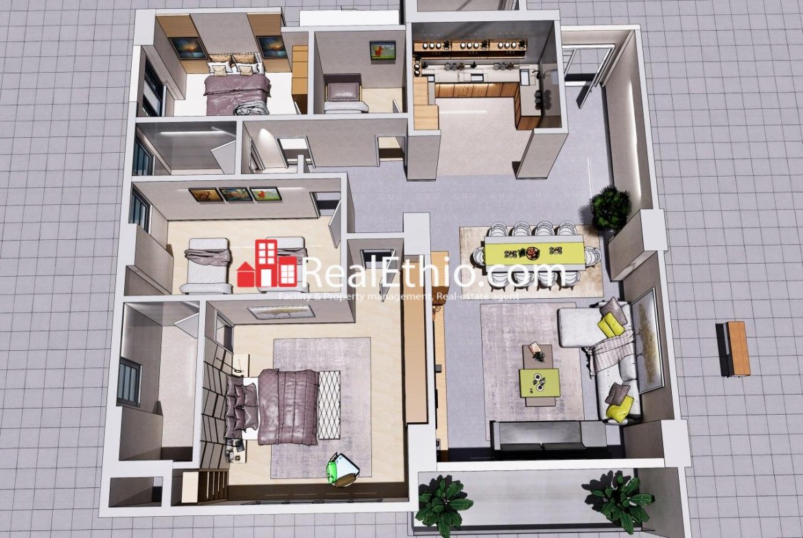 3BR Apartment for Sale, Bole Atlas, Addis Ababa, Ethiopia.