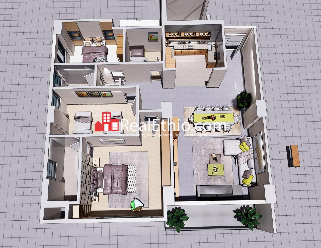 3BR Apartment for Sale, Bole Atlas, Addis Ababa, Ethiopia.