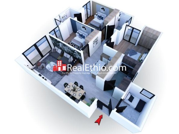3BR Apartment for Sale, Piassa, Addis Ababa, Ethiopia.