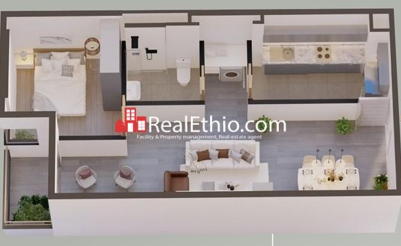 1BR Apartment for Sale, Bole Atlas, Addis Ababa, Ethiopia.