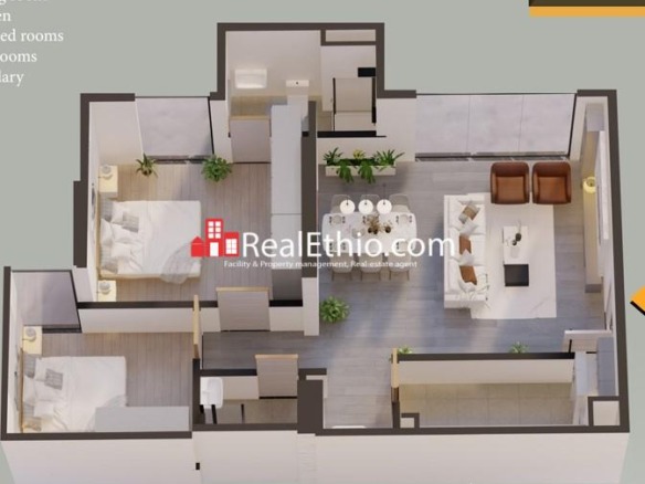 2BR Apartment for Sale, Bole Atlas, Addis Ababa, Ethiopia.