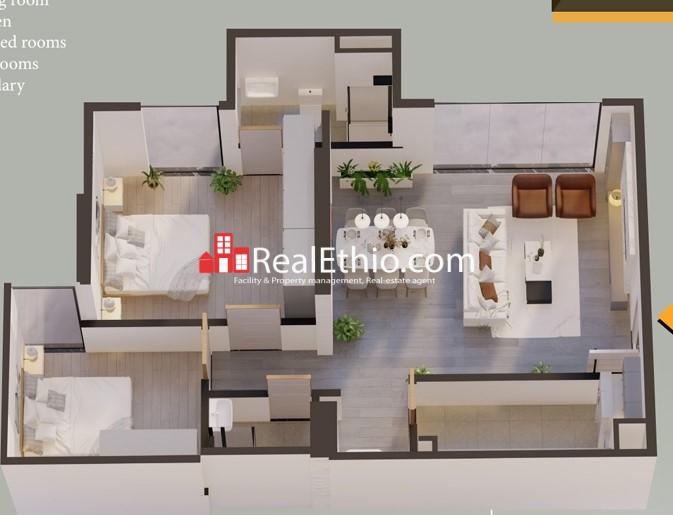 2BR Apartment for Sale, Bole Atlas, Addis Ababa, Ethiopia.