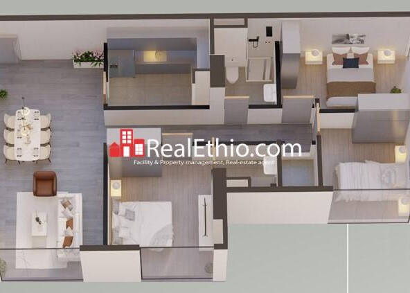 3BR Apartment for Sale, Bole Atlas, Addis Ababa, Ethiopia.