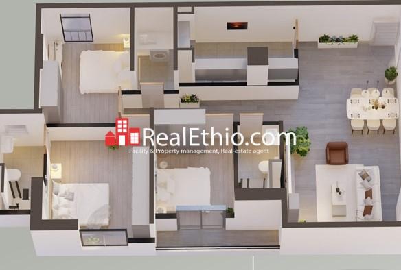 3BR Apartment for Sale, Bole Atlas, Addis Ababa, Ethiopia.