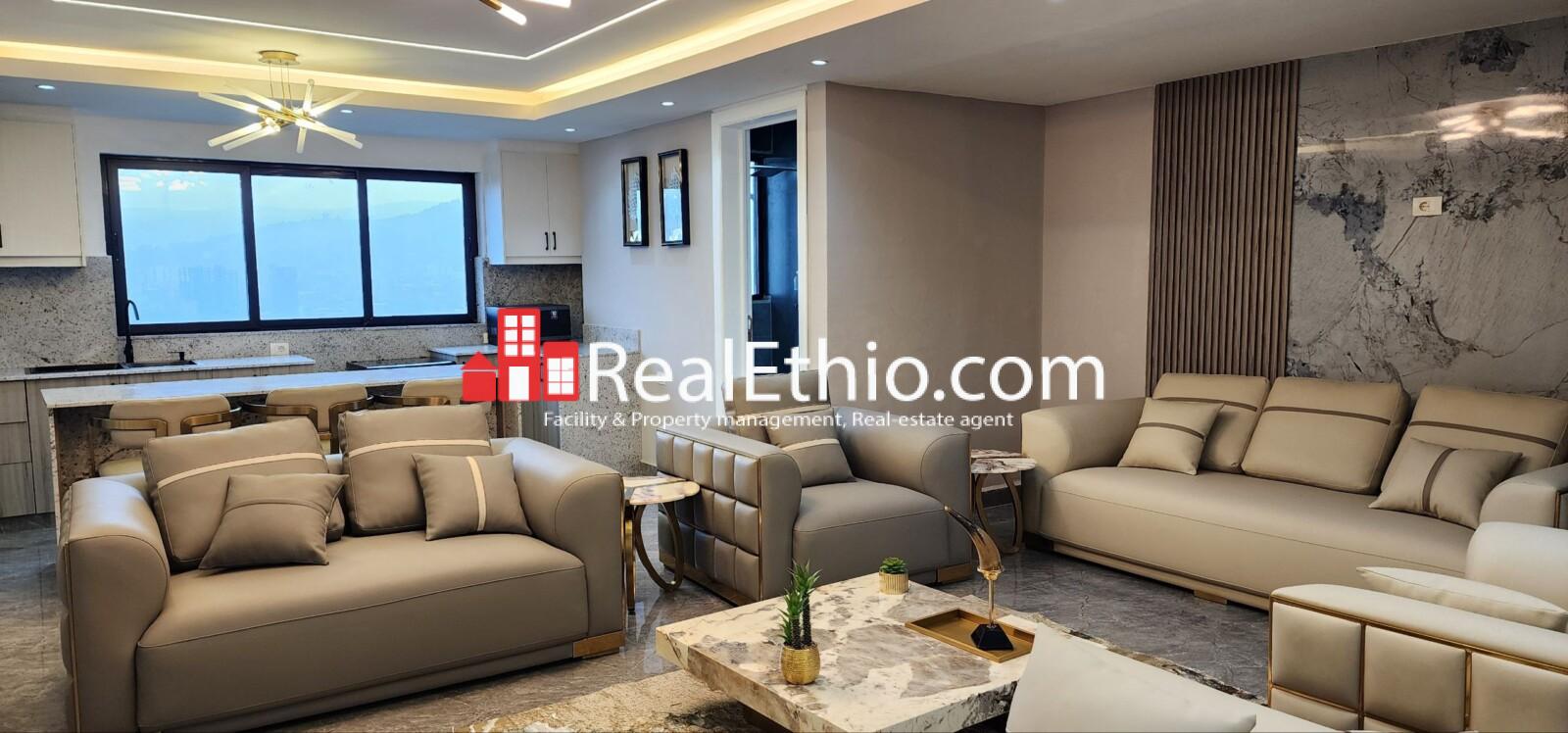 4BR Furnished Penthouse Apartment for Rent, Bole Adey Ababa Stadium, Addis Ababa, Ethiopia.