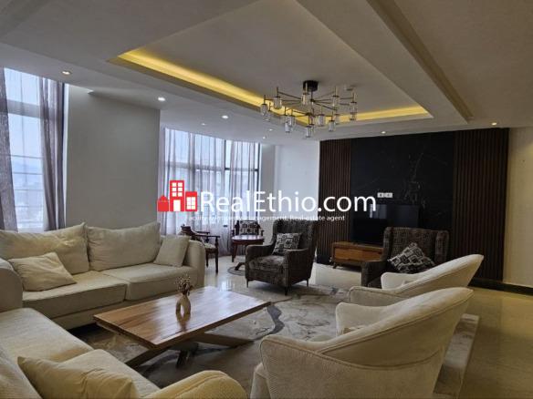 3BR Furnished Duplex Penthouse Apartment for Rent, Bole Atlas, Addis Ababa, Ethiopia.