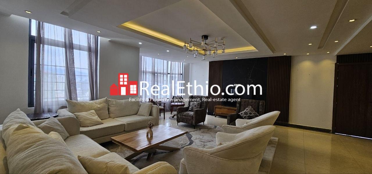 3BR Furnished Duplex Penthouse Apartment for Rent, Bole Atlas, Addis Ababa, Ethiopia.