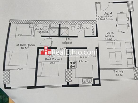 2BR Apartment for Sale, Megenagna Egziabhier Ab, Addis Ababa, Ethiopia.