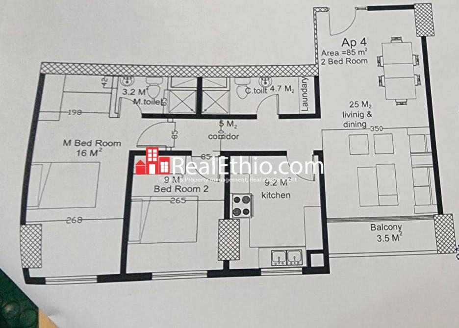 2BR Apartment for Sale, Megenagna Egziabhier Ab, Addis Ababa, Ethiopia.